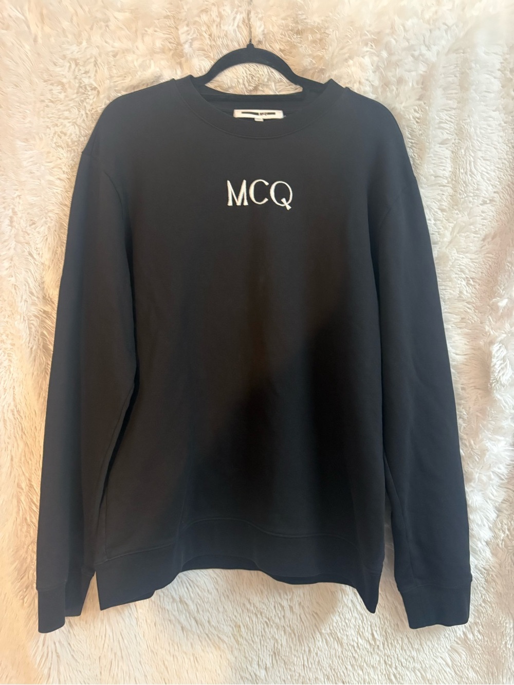 Alexander McQueen MCQ Black Embroidered Graphic Pullover Sweatshirt Men's Medium